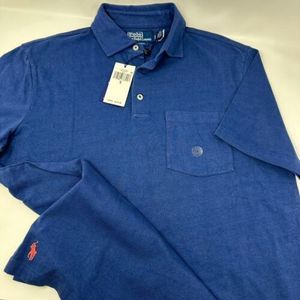 NEW Polo Ralph Lauren Mens Small Linen Cotton Blend Navy Camp Casual‎ $125